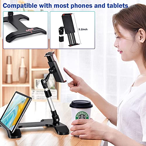 SOOPII DM-01 Desktop Mobile Phone Stand + Tablet Stand, Tab Stand, Mobile Holder, Adjustable & Foldable Mobile Stand, Aluminum Stand Holder for Mobile Phone and Tablet (Up to 11 inch) - Silver - Image 2