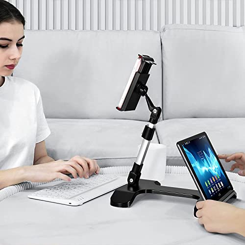 SOOPII DM-01 Desktop Mobile Phone Stand + Tablet Stand, Tab Stand, Mobile Holder, Adjustable & Foldable Mobile Stand, Aluminum Stand Holder for Mobile Phone and Tablet (Up to 11 inch) - Silver - Image 5