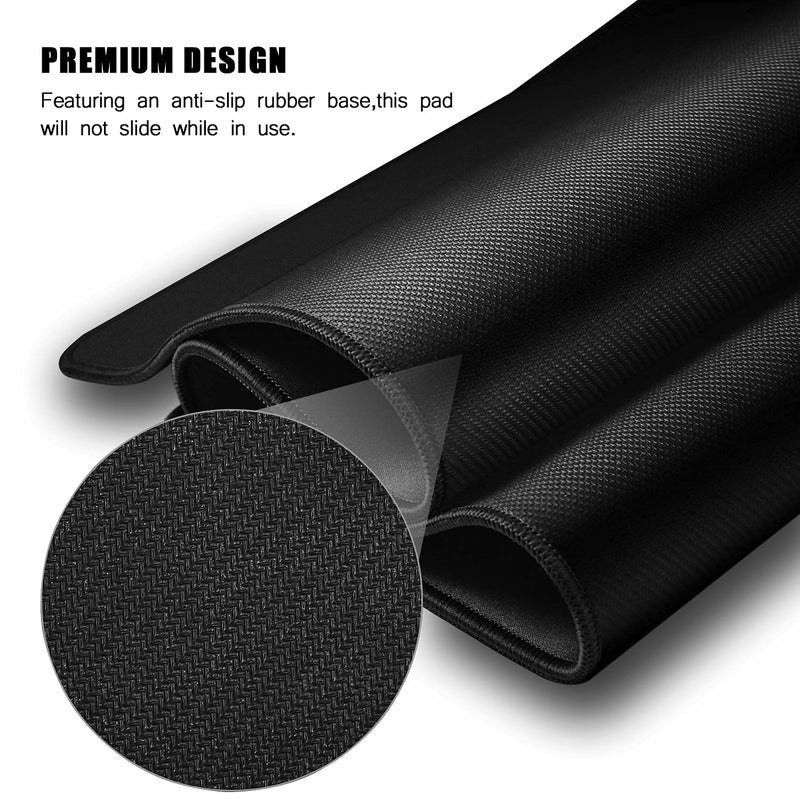 VIPAMZ Extended Mousepad XXXL Non-Slip Rubber Base Textured Weave Gaming Mouse Pad, Black – 34.65x12-Inch Desk matt for Desktop - Image 5