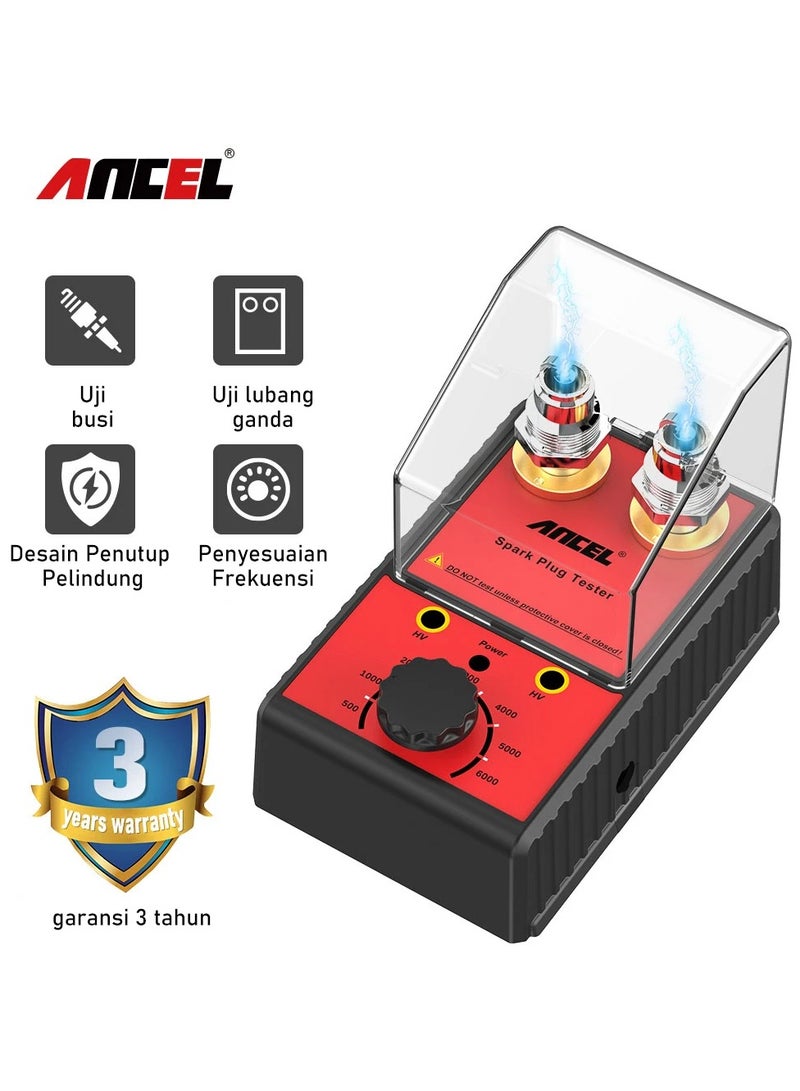 Ancel Car Spark Plug Tester, 110V 220V Ignition System Tester Double Hole Spark Plug Analyzer Automotive Scanner  - Image 1