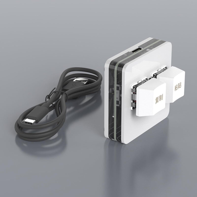 لوحة مفاتيح ميكانيكية خفيفة الوزن بيضاء للألعاب الإيقاعية والإنتاجية عبر USB - Image 4