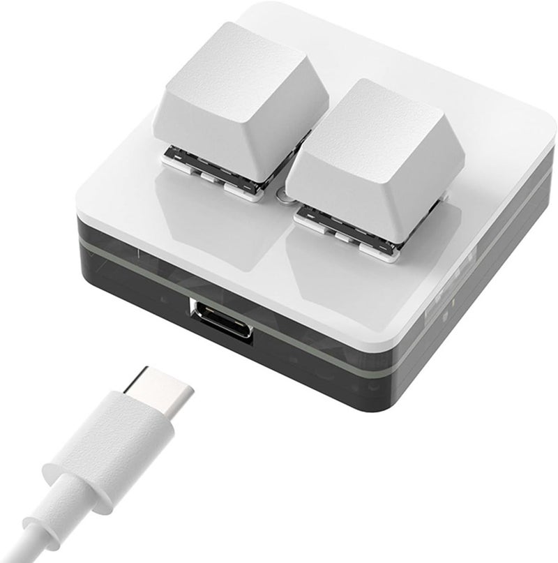 لوحة مفاتيح ميكانيكية خفيفة الوزن بيضاء للألعاب الإيقاعية والإنتاجية عبر USB - Image 1