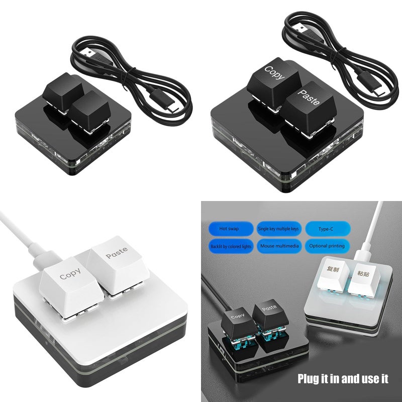 لوحة مفاتيح ميكانيكية خفيفة الوزن بيضاء للألعاب الإيقاعية والإنتاجية عبر USB - Image 3