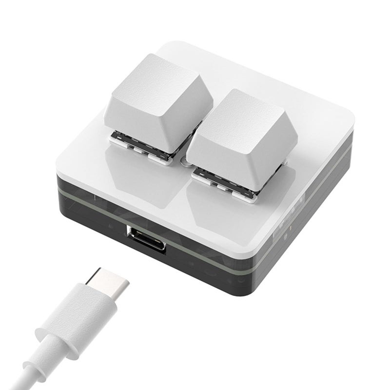 لوحة مفاتيح ميكانيكية خفيفة الوزن بيضاء للألعاب الإيقاعية والإنتاجية عبر USB - Image 2