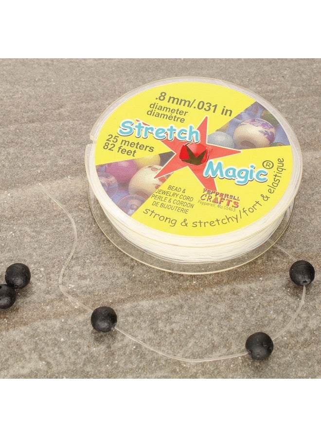ستريتش ماجيك سلك الخرز والمجوهرات قوي وقابل للتمدد وسهل العقد لون شفاف 0.8 مم قطر 25 متر (82 قدم) بكرة سلسلة مرنة لصنع مجوهرات مطرزة - Image 2