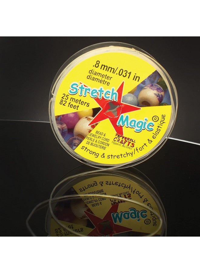 ستريتش ماجيك سلك الخرز والمجوهرات قوي وقابل للتمدد وسهل العقد لون شفاف 0.8 مم قطر 25 متر (82 قدم) بكرة سلسلة مرنة لصنع مجوهرات مطرزة - Image 5