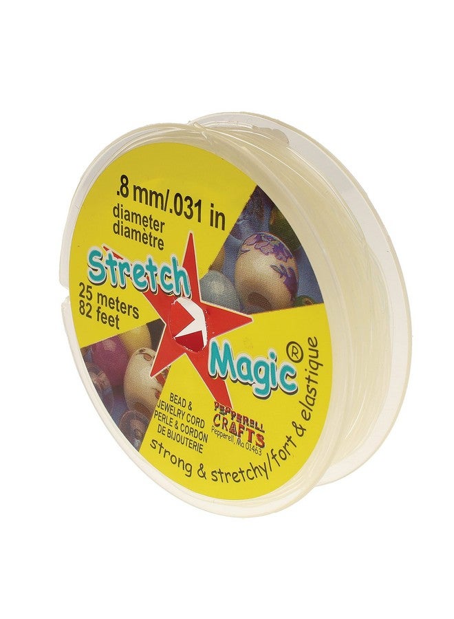 ستريتش ماجيك سلك الخرز والمجوهرات قوي وقابل للتمدد وسهل العقد لون شفاف 0.8 مم قطر 25 متر (82 قدم) بكرة سلسلة مرنة لصنع مجوهرات مطرزة - Image 1
