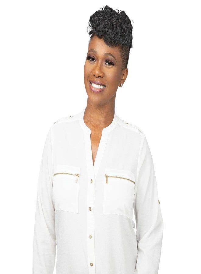 Janet Collection REMY ILLUSION - Accordion Wiglet - Soft Wavy Curl Pattern - Synthetic Hair Piece - (FS1B/27) - Image 1