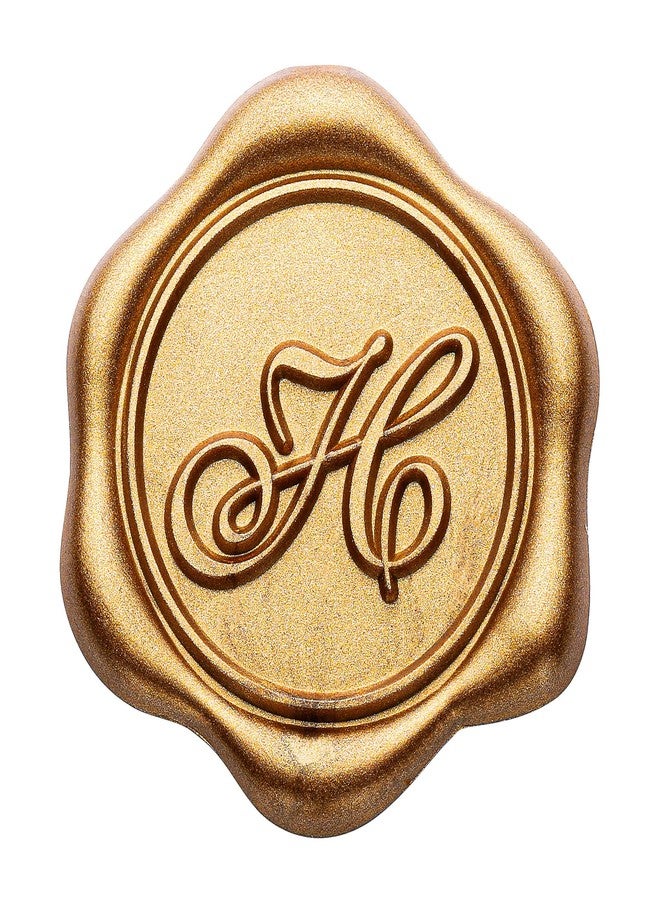 Yoption Initial Alphabet H Adhesive Wax Seal Stickers, 50 Pack Letter Wax Seal Stickers Envelope Seal Stickers Envelope Seals Self Adhesive Gold Stickers for Wedding Party Birthday Christmas (H) - Image 1
