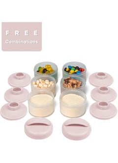 Termichy Termichy Stackable Formula Dispenser Portable Milk Powder Container, 2 Pack, Light Pink  - Image 3