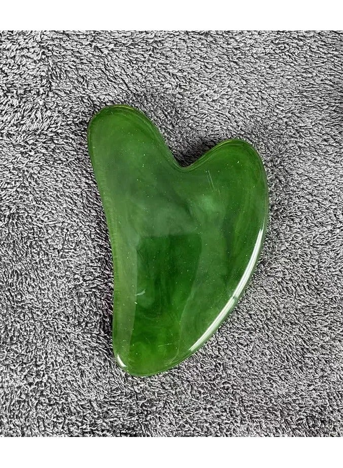 ORiTi Heart Shaped Gua Sha Board Resin Body Massager for Wrinkle Removal andSkin Care - Green  - Image 1