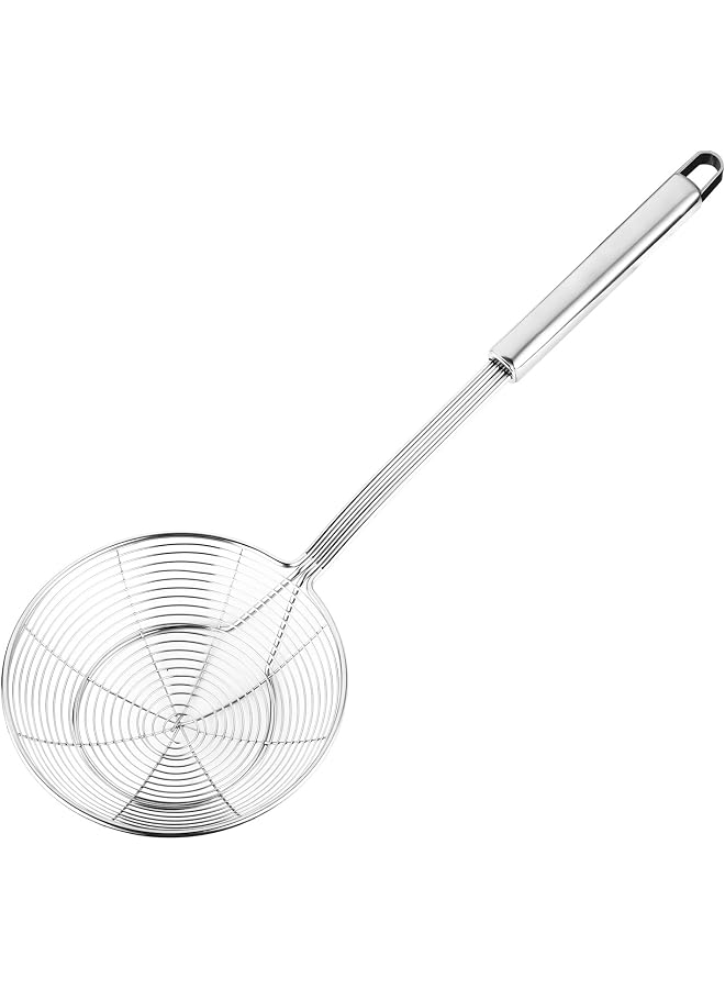 S-TOP Solid Stainless Steel Spider Strainer Skimmer Ladle for Cooking and Frying, Kitchen Utensils Wire Strainer Pasta Strainer Spoon, 5.4 Inch - Image 1