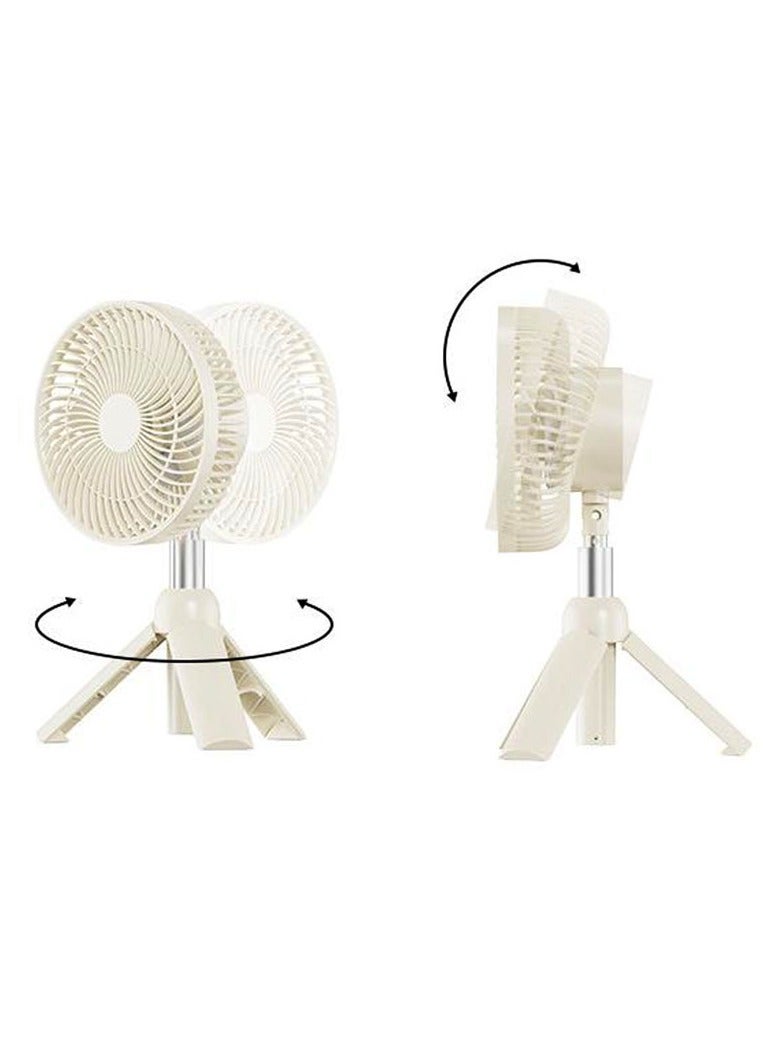 كروني WT RD09 مروحة خارجية مع حامل ثلاثي القوائم لإضاءة LED، مروحة منزلية قابلة للسحب، مروحة متعددة الوظائف للتخييم في الهواء الطلق قابلة لإعادة الشحن عبر USB - Image 4