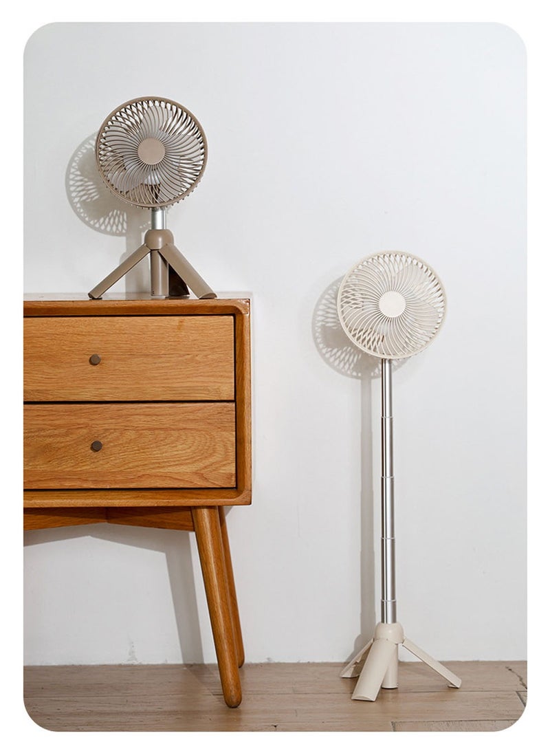 كروني WT RD09 مروحة خارجية مع حامل ثلاثي القوائم لإضاءة LED، مروحة منزلية قابلة للسحب، مروحة متعددة الوظائف للتخييم في الهواء الطلق قابلة لإعادة الشحن عبر USB - Image 3