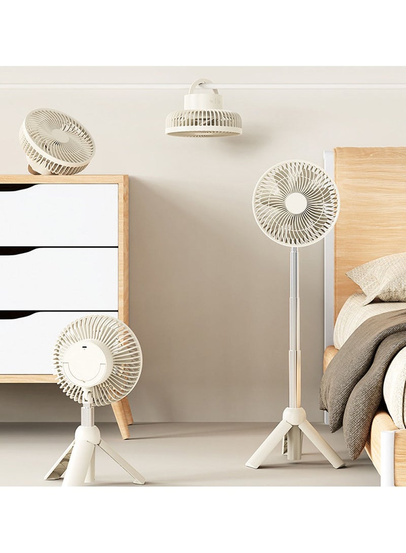 كروني WT RD09 مروحة خارجية مع حامل ثلاثي القوائم لإضاءة LED، مروحة منزلية قابلة للسحب، مروحة متعددة الوظائف للتخييم في الهواء الطلق قابلة لإعادة الشحن عبر USB - Image 2