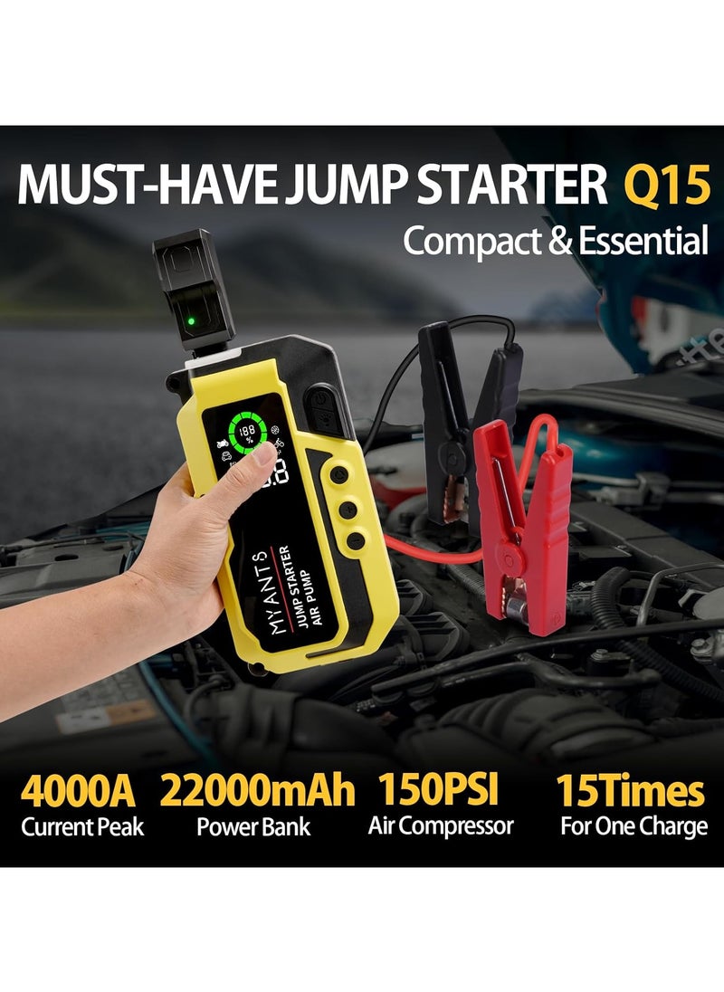 Generic Car Jump Starter Car Jump Starter, Battery Jumper(8L Gas/5L Diesel), 3000A Peak 12v Auto Battery Jump Pack, Power Bank USB QC3.0 Outputs Portable Battery Booster Pack Jumper Box (4000A)  - Image 3