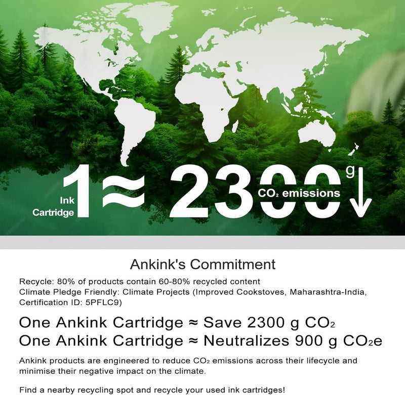 Ankink High Yield 61xl Black Color Ink Cartridge Combo Pack HP 61 HP61 XL Hp61xl Print Ink for HP Envy 4500 5530 4502 5535 5534 officejet 4630 4635 Deskjet 1000 1010 1510 Printer(1Black 1Tri-Color) - Image 2