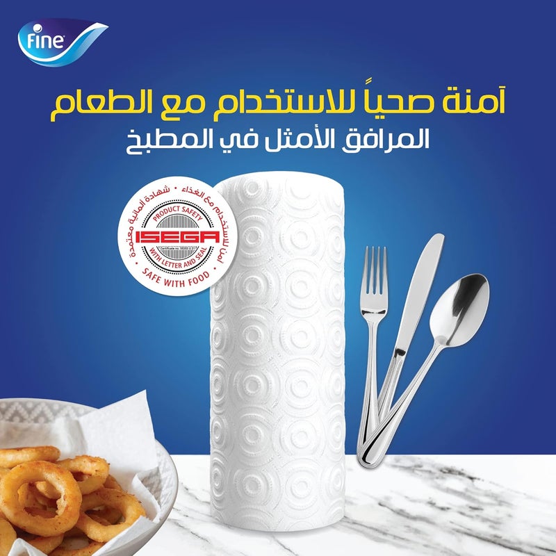 Fine Kitchen Super Towel, 12 Rolls 40 Sheets x 2 Ply Paper Tissue white - Image 5