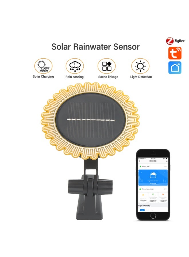 Tuya Smart Zigbee Sunlight & Rain Sensor – Solar Charging, Real-time Detection, Smart Life App Controlled for Outdoor House Use - Image 1