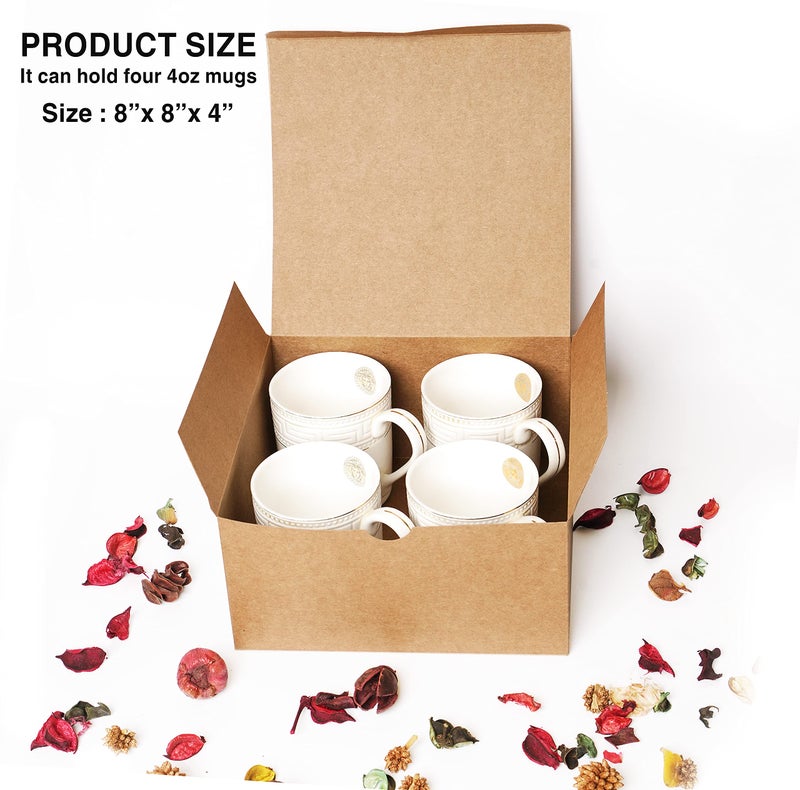 mudrit Kraft Gift Boxes, Thick Kraft Paper Boxes With Lids, Tags & Jute Rope For Gifts, Wedding Favours, Bridesmaid Proposals, Cupcakes, Crafting (Brown)-8X8X4 Inches, 10 Pack - Image 4
