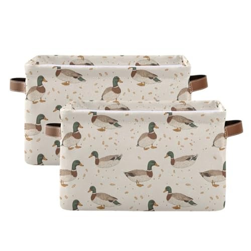 ALAZA Mallard Duck Yellow Foldable Storage Box Storage Basket Organizer Bins with Handles for Shelf Closet Living Room Bedroom Home Office 1 Pack - Image 3