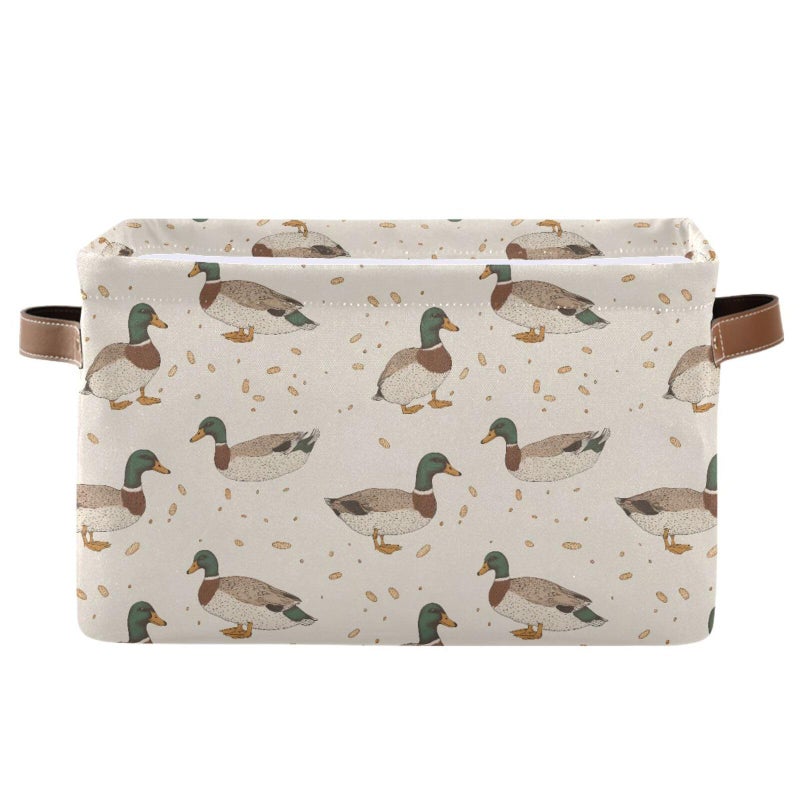 ALAZA Mallard Duck Yellow Foldable Storage Box Storage Basket Organizer Bins with Handles for Shelf Closet Living Room Bedroom Home Office 1 Pack - Image 2