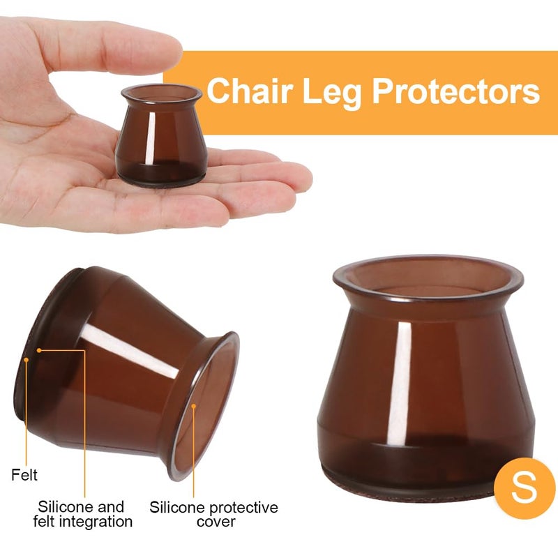 OASMU 32 Pcs Chair Leg Protectors for Hardwood Floors, Silicone Felt Furniture Leg Cover Pad for Protecting Floors from Scratches and Noise, Smooth Moving, Small(Fit Round Diameterï¼š5/16" to 1-5/16") - Image 3