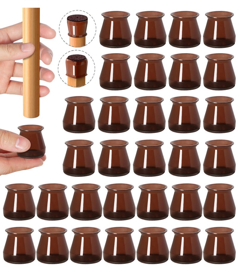 OASMU 32 Pcs Chair Leg Protectors for Hardwood Floors, Silicone Felt Furniture Leg Cover Pad for Protecting Floors from Scratches and Noise, Smooth Moving, Small(Fit Round Diameterï¼š5/16" to 1-5/16") - Image 1