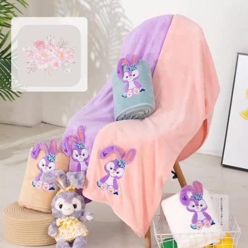 Home-Cloud HomeCloud Super Soft Rabbit Bath Towel with Hand/face Towel for Women/Girls & Kids | 3X Softer Than Cotton Towels | A Gift for Baby Shower | Set of 2 (144x75cm) + (74x34cm) - Image 4