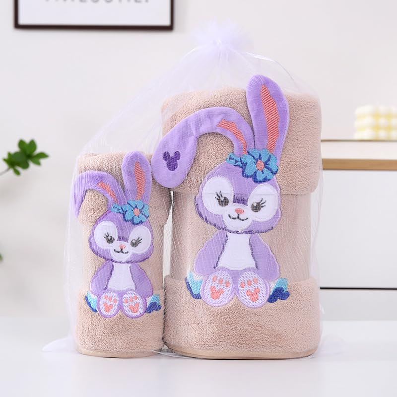 Home-Cloud HomeCloud Super Soft Rabbit Bath Towel with Hand/face Towel for Women/Girls & Kids | 3X Softer Than Cotton Towels | A Gift for Baby Shower | Set of 2 (144x75cm) + (74x34cm) - Image 3