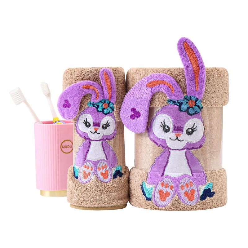 Home-Cloud HomeCloud Super Soft Rabbit Bath Towel with Hand/face Towel for Women/Girls & Kids | 3X Softer Than Cotton Towels | A Gift for Baby Shower | Set of 2 (144x75cm) + (74x34cm) - Image 1