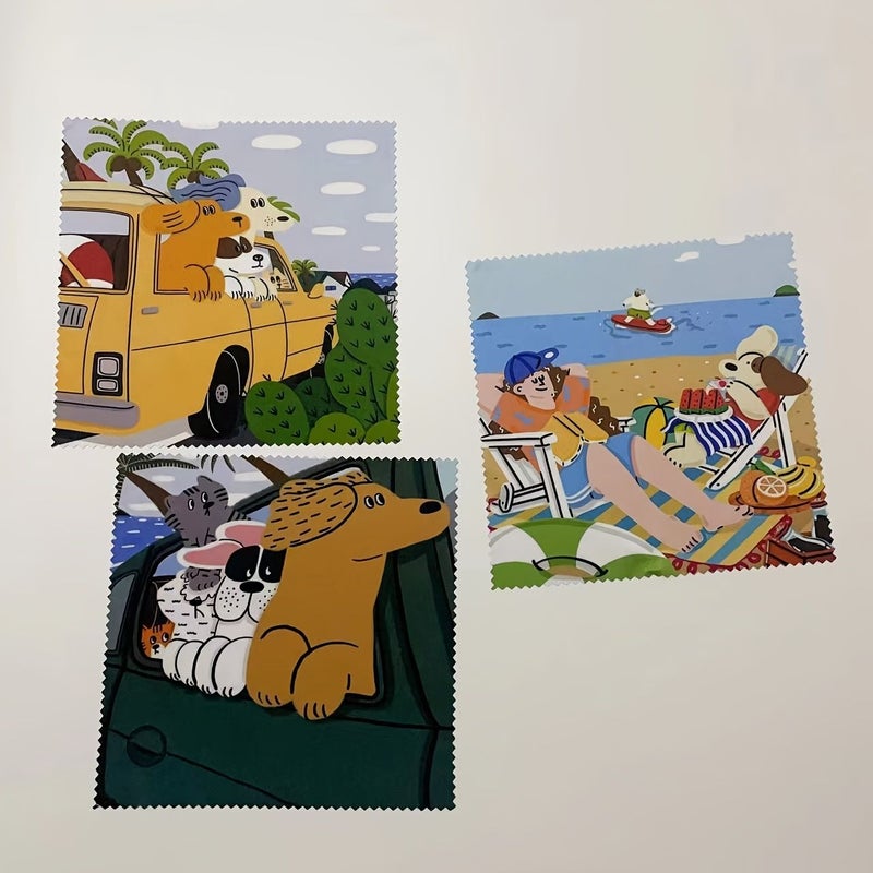 Multi Color Dog Print Microfiber Cloth for Cleaning Glasses Lenses Screens - Image 2