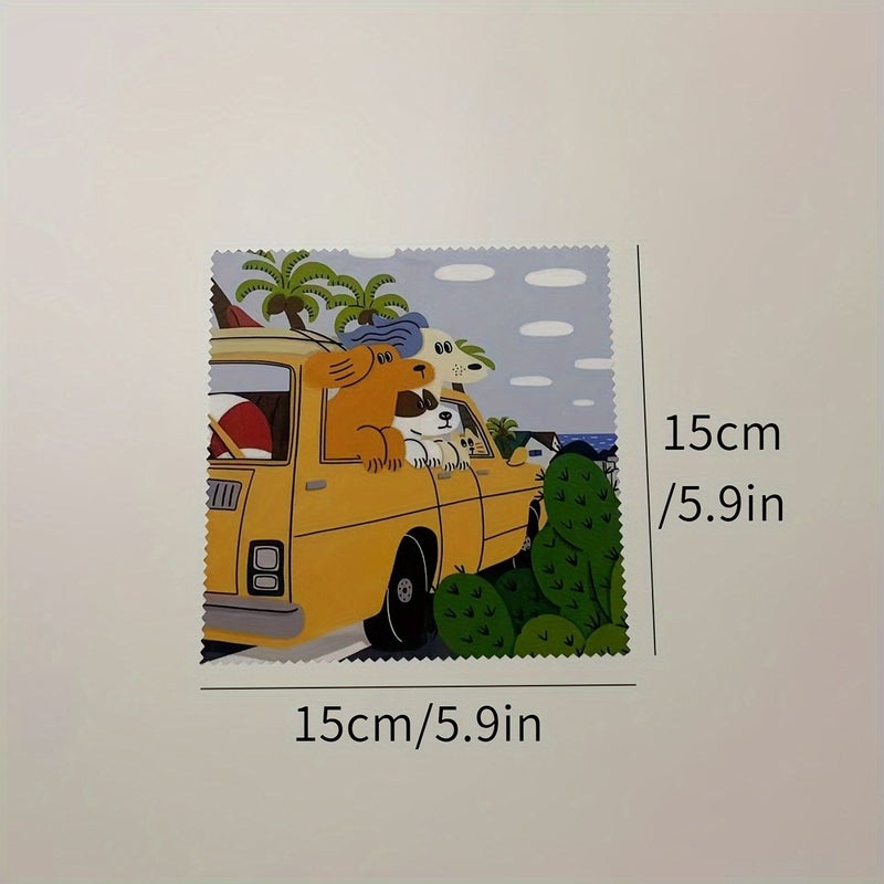 Multi Color Dog Print Microfiber Cloth for Cleaning Glasses Lenses Screens - Image 3