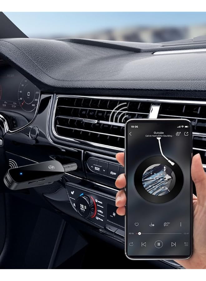 SYOSI Bluetooth 5.3 Receiver For Car, Noise Canceling Bluetooth Aux Adapter, Bluetooth Music Receiver For Home Stereo Wired Headphones Hands-Free Call, 10H Battery Life - Image 2