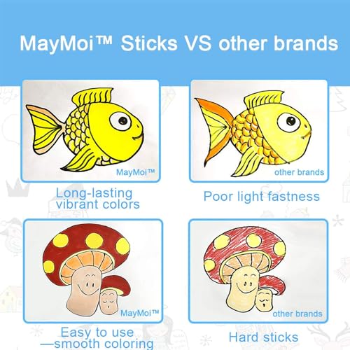 MayMoi Tempera Paint Sticks - 12 Bright Colors, Quick Drying, Easy to Color and Washable Crayons for Kids and Students - Image 4