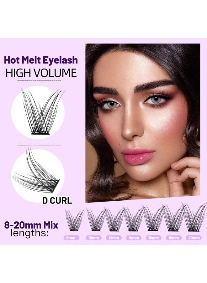 Bodermincer 84 Cluster D Curl Natural Style Eyelashes Professional Makeup Individual Cluster EyeLashes Grafting Fake False Eyelashes (8MM)  - Image 4