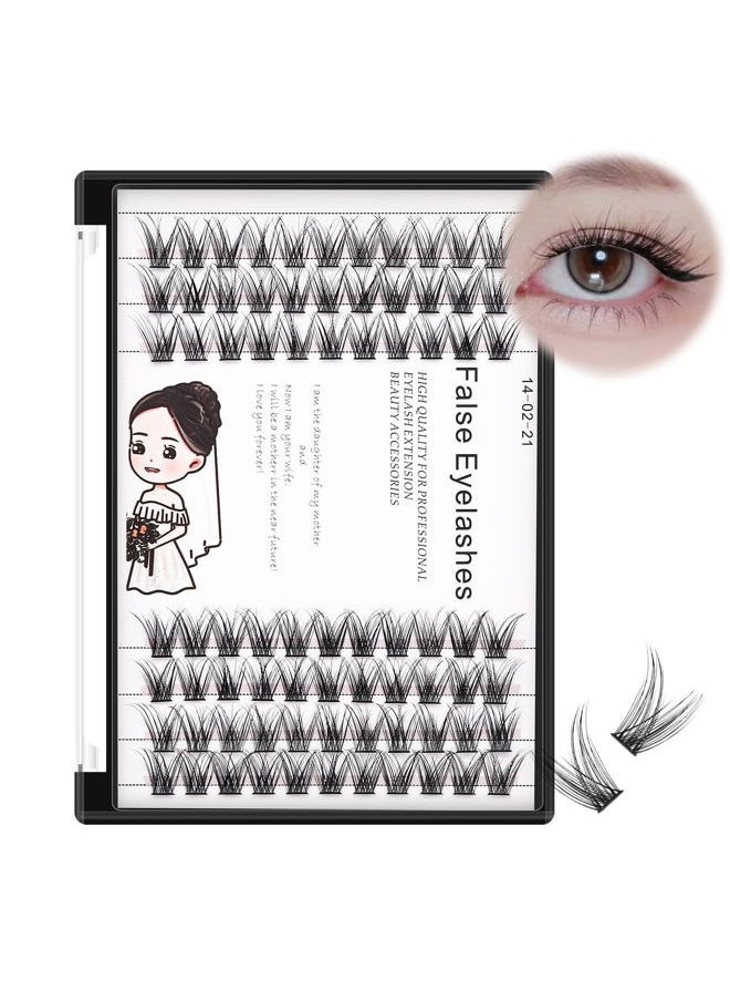 Bodermincer 84 Cluster D Curl Natural Style Eyelashes Professional Makeup Individual Cluster EyeLashes Grafting Fake False Eyelashes (8MM)  - Image 1
