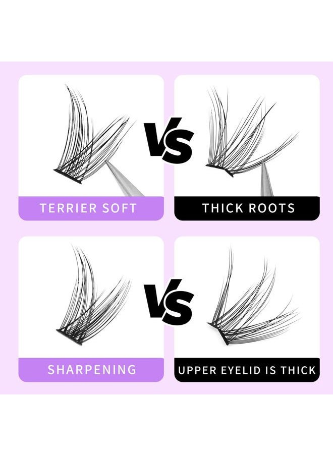 Bodermincer 84 Cluster D Curl Natural Style Eyelashes Professional Makeup Individual Cluster EyeLashes Grafting Fake False Eyelashes (8MM)  - Image 5