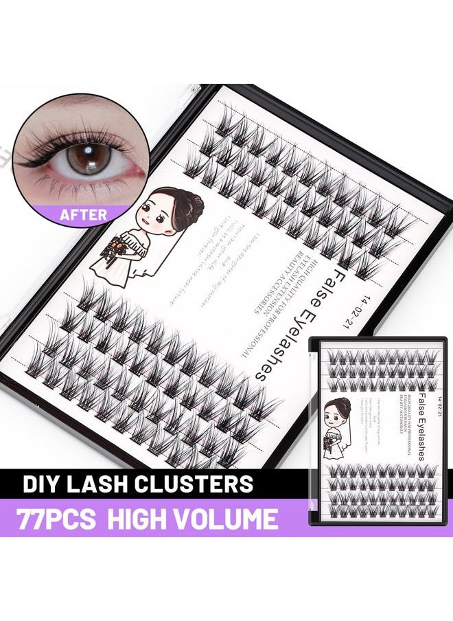 Bodermincer 84 Cluster D Curl Natural Style Eyelashes Professional Makeup Individual Cluster EyeLashes Grafting Fake False Eyelashes (8MM)  - Image 2