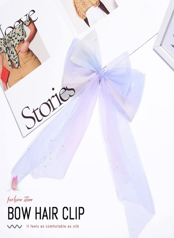 JEAIRTS Light Up Hair Bow Glowing Led Rainbow Tulle Bows for Women - Image 5