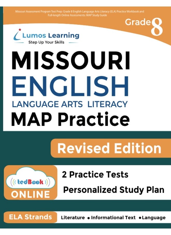 Missouri Assessment Program Test Prep: Grade 8 English Language Arts Literacy (ELA) Practice Workbook and Full-length Online Assessments: MAP Study Gu  - Image 1