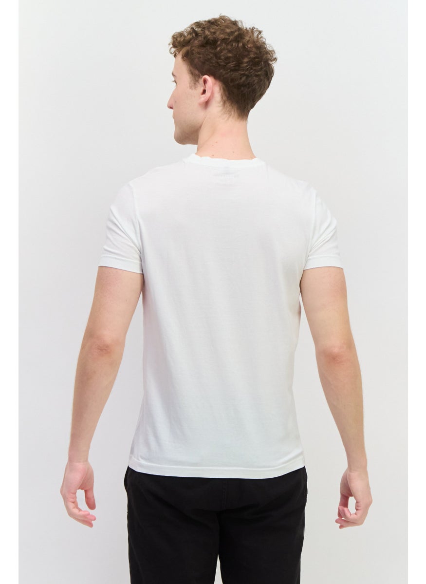 Free Soul - Men Crew Neck Short Sleeve Printed Troon T-shirts, White - Image 1