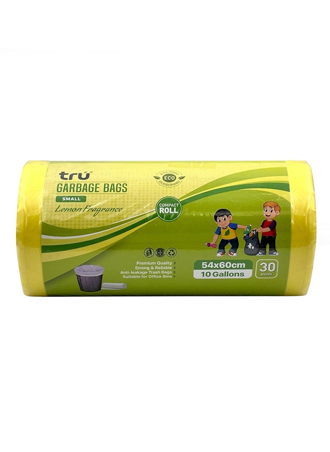 Tru Lemon Scented Garbage Bags Roll 54x60cm 10Gallon 30pc  - Image 1