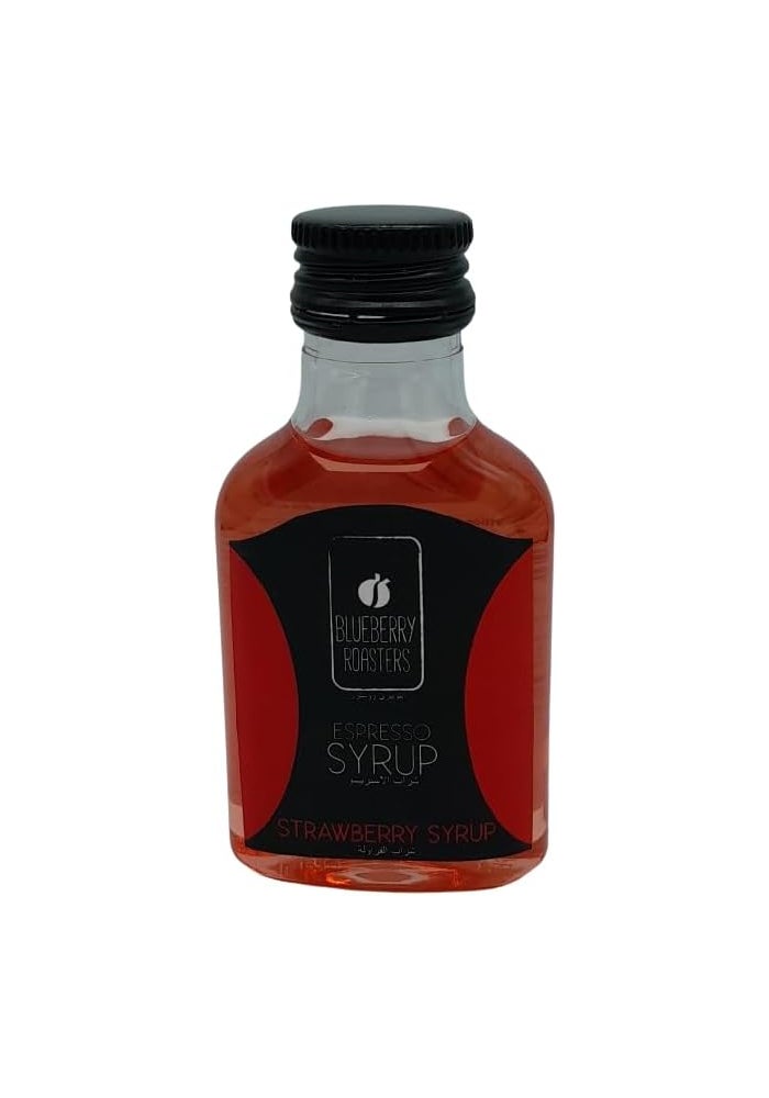 Blueberry Roasters Strawberry Syrup - 100 ml Espresso Syrup for Beverages and Desserts