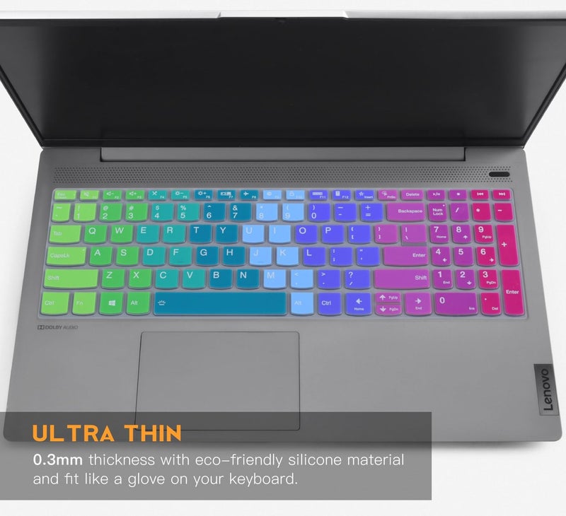 CaseBuy غطاء لوحة مفاتيح ملون لجهاز Lenovo Yoga 7i 15.6 16" 2024 2023 / Lenovo ideaPad 1 1i/ideaPad 3 3i 5 5i 15.6, IdeaPad Flex 5 5i 15.6 16, ideaPad Slim 7 15.6, ThinkBook 15 G2 G3 15p - قوس قزح - Image 4