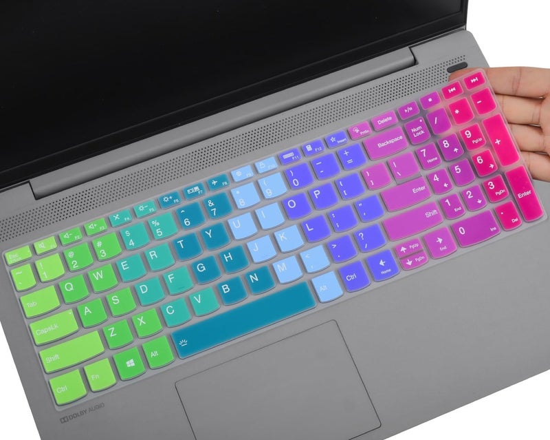 CaseBuy غطاء لوحة مفاتيح ملون لجهاز Lenovo Yoga 7i 15.6 16" 2024 2023 / Lenovo ideaPad 1 1i/ideaPad 3 3i 5 5i 15.6, IdeaPad Flex 5 5i 15.6 16, ideaPad Slim 7 15.6, ThinkBook 15 G2 G3 15p - قوس قزح - Image 1