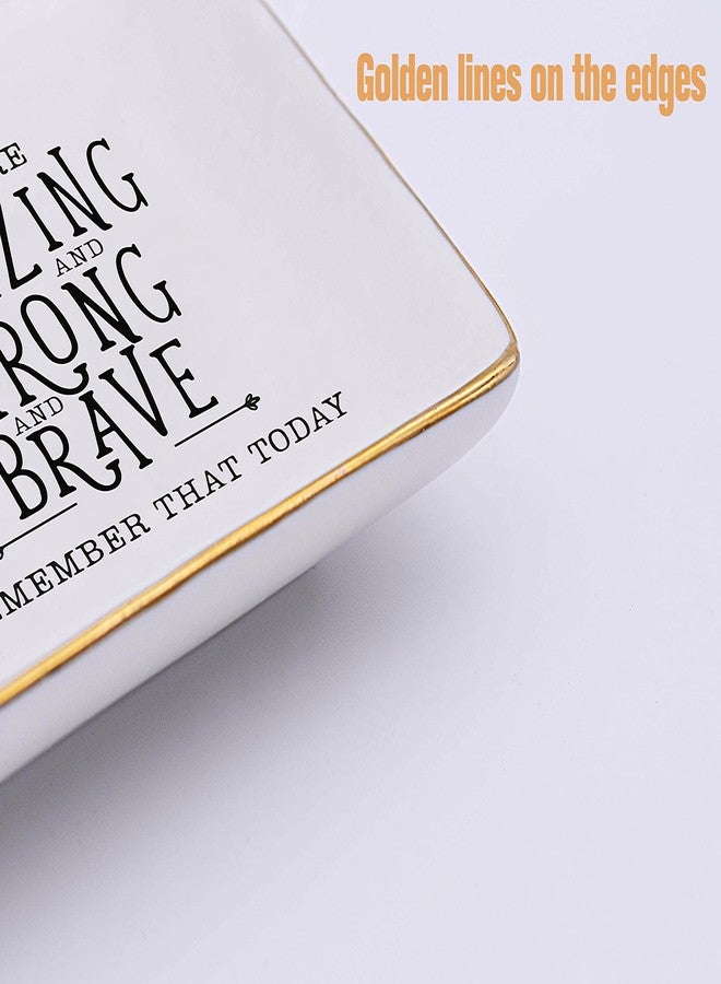 Topthink You Are Amazing and Strong - Inspirational Thank You Gifts for Women- Ceramic Jewelry Holder Ring Dish Trinket Tray - Image 2