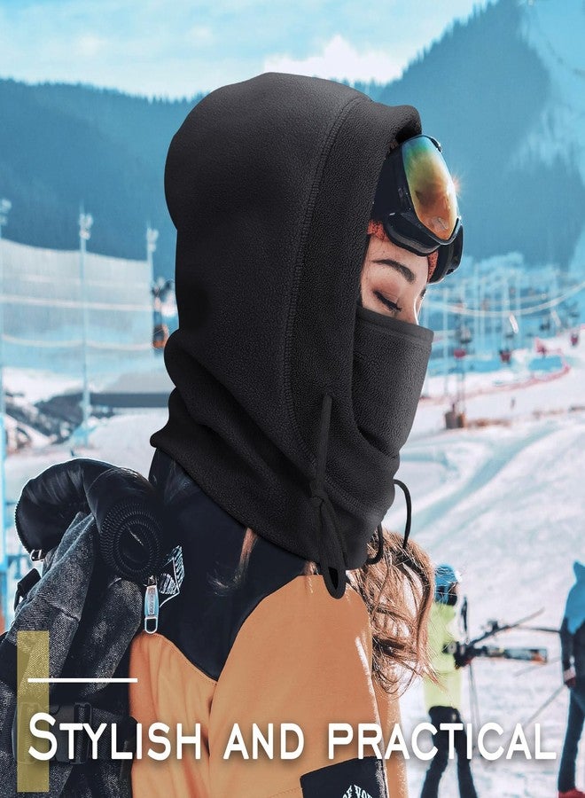 GXCROR Balaclava Face Mask Windproof Fleece Ski Mask for Men and Women Winter Neck and Face Warmer Black - Image 5