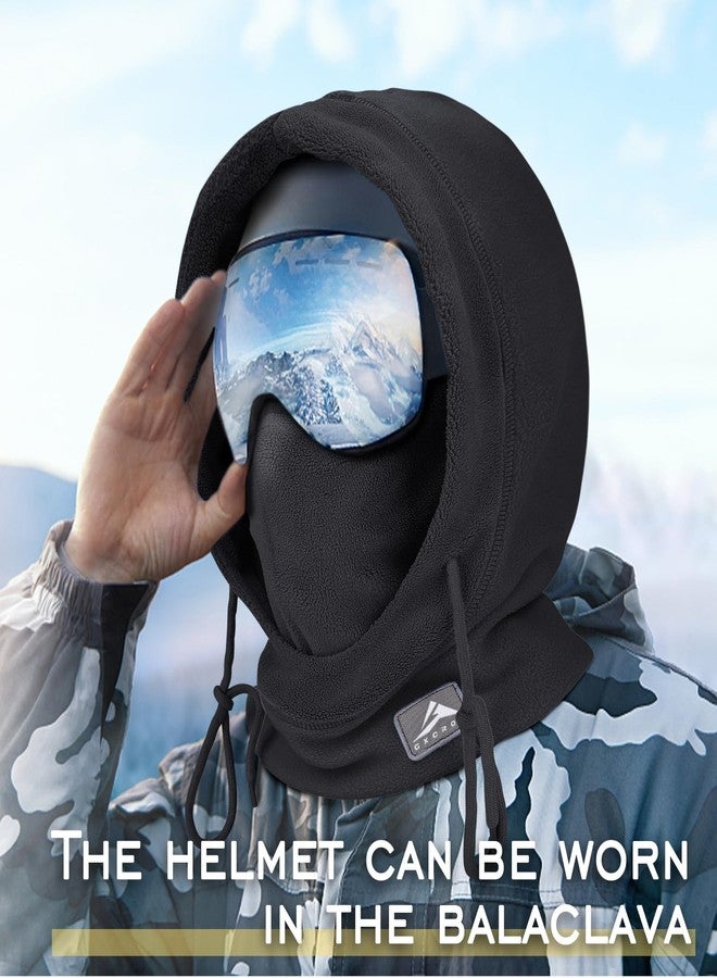 GXCROR Balaclava Face Mask Windproof Fleece Ski Mask for Men and Women Winter Neck and Face Warmer Black - Image 3