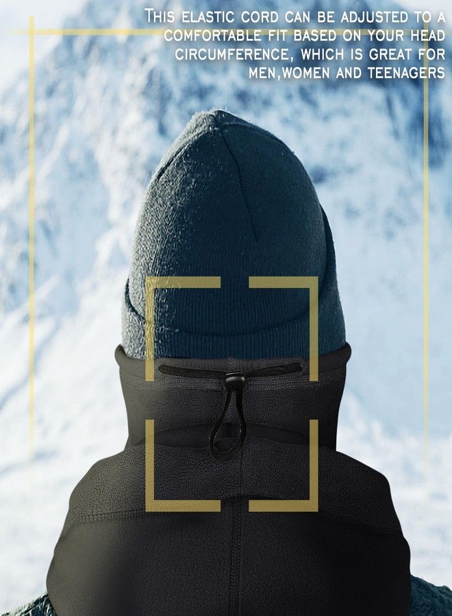 GXCROR Balaclava Face Mask Windproof Fleece Ski Mask for Men and Women Winter Neck and Face Warmer Black - Image 4